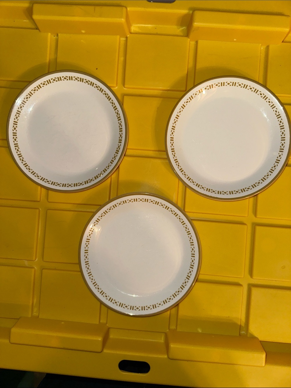 Three vintage Syracuse China 6 1/2” dessert plates